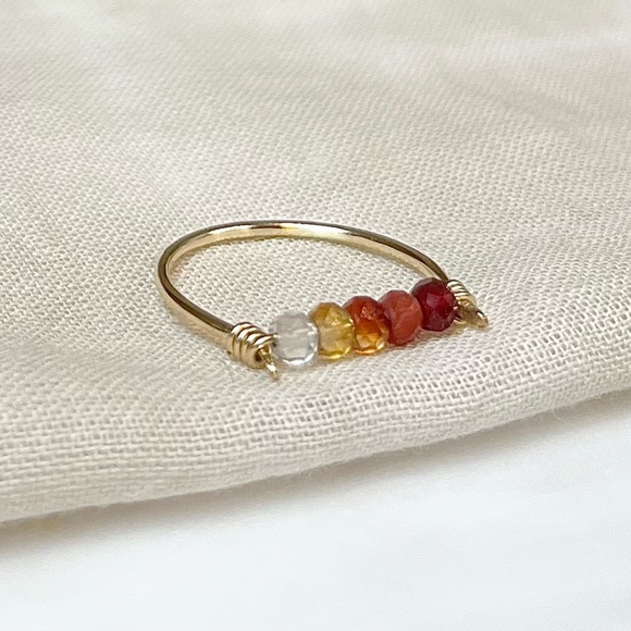 Hushwink Jewelry - Hushwink Canyon Ring - Red Agate Ombré Ring